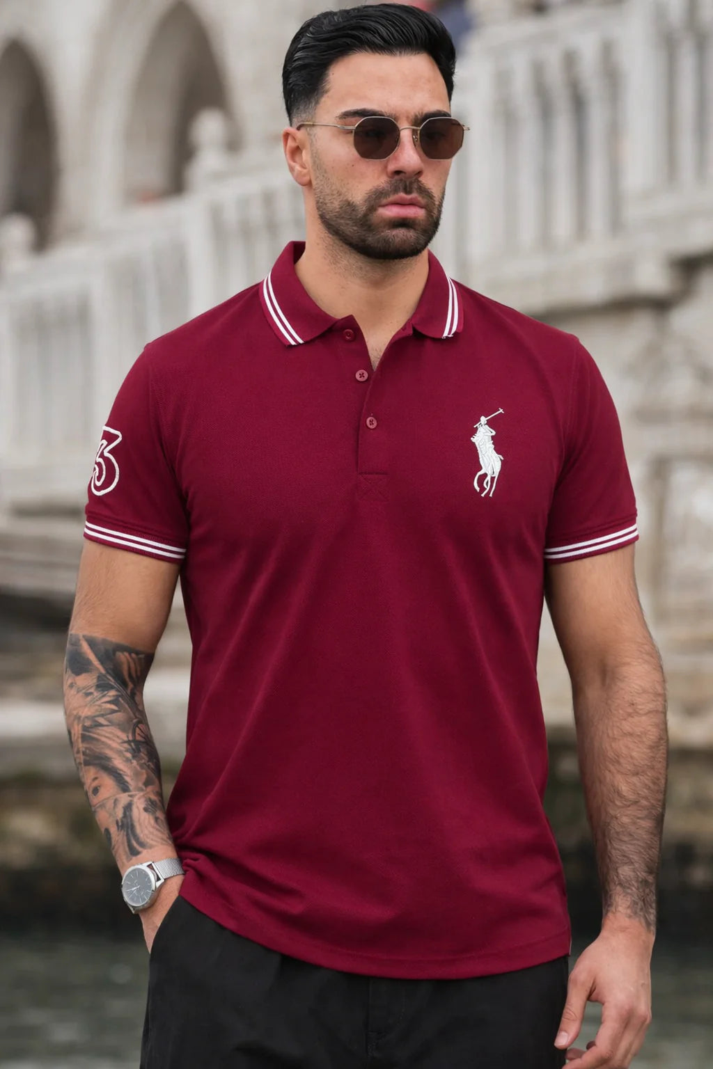 THE HERITAGE CLASSIC POLO MAROON