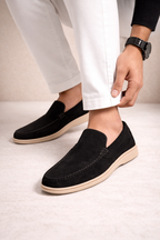 THE MOCCASIN SUEDE LOAFERS-MV19 BLACK
