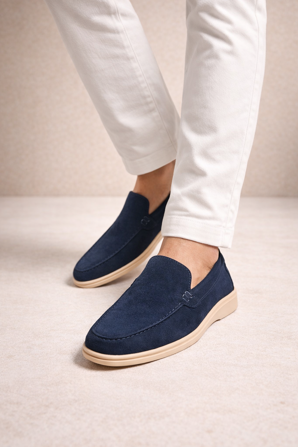 THE MOCCASIN SUEDE LOAFERS-MV19 NAVY