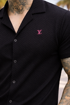 THE TEXTURED SAFARI SHIRT BLACK