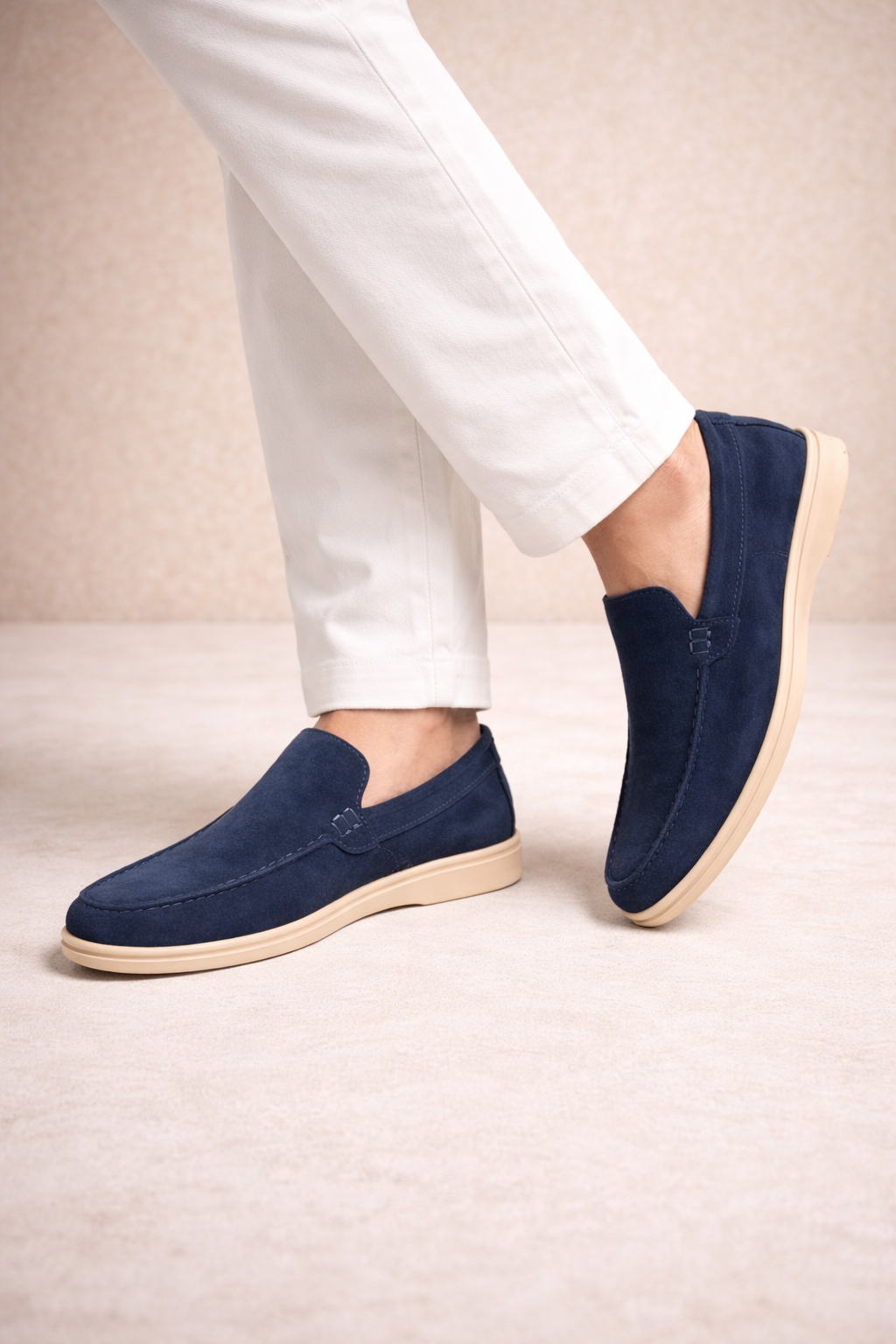 THE MOCCASIN SUEDE LOAFERS-MV19 NAVY