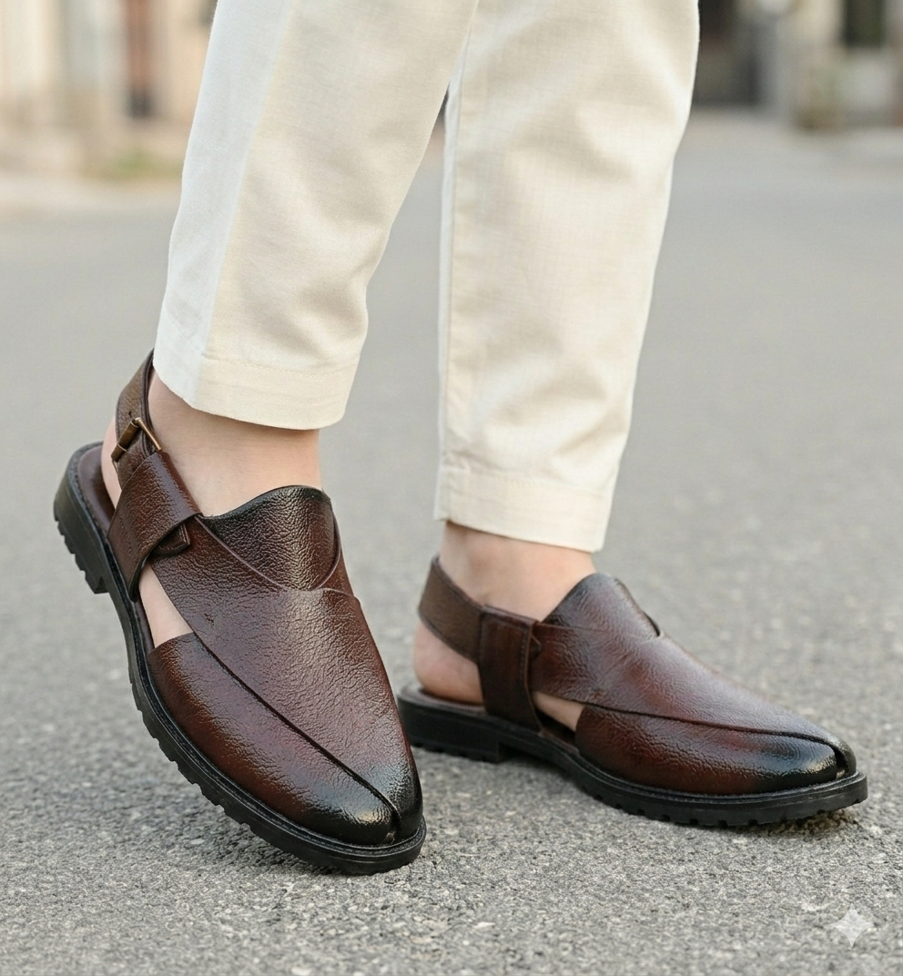 THE SHADOW-CRAFT PESHAWARI SLIPPER BROWN MV-18