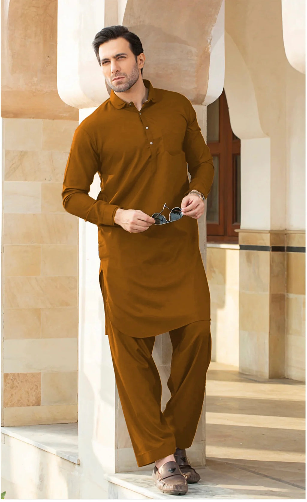 Heritage Brown Signature Shalwar Suit-SKMV