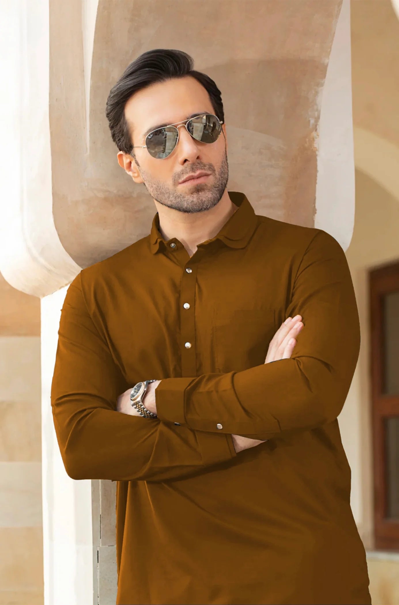 Heritage Brown Signature Shalwar Suit-SKMV