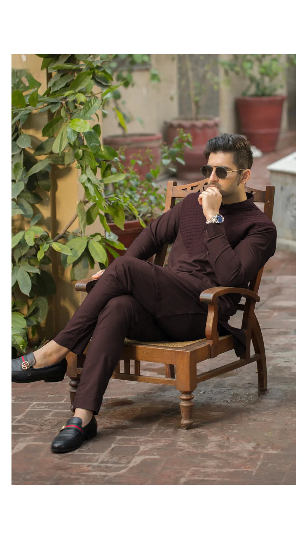 Cultural Classic Maroon Formal Suit-KPMV