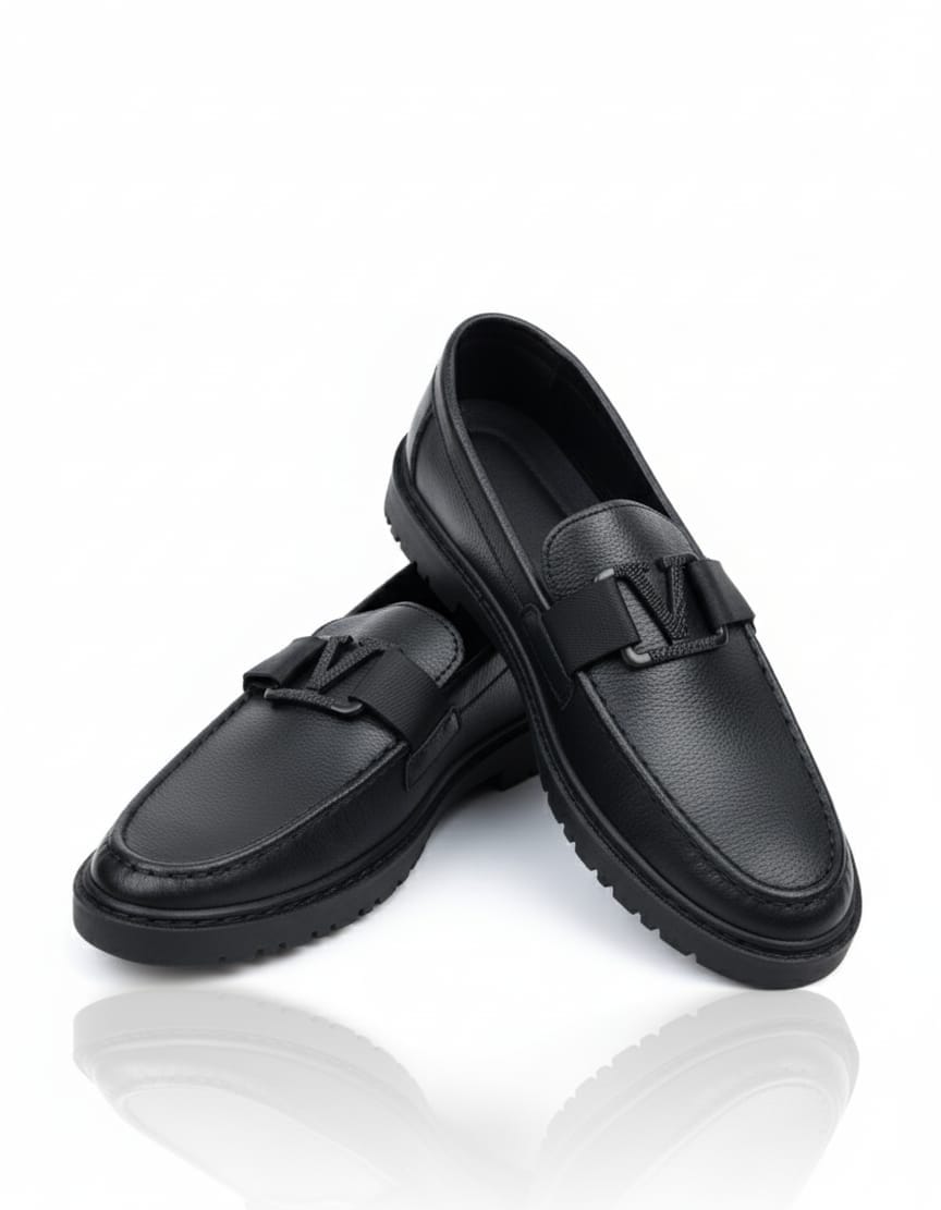 MIDNIGHT LEATHER LOAFERS BLACK-MV03