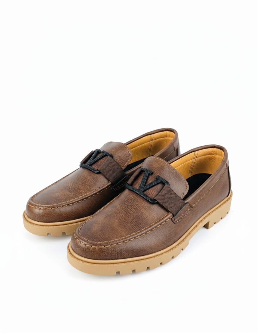 MIDNIGHT LEATHER LOAFERS BROWN-MV03