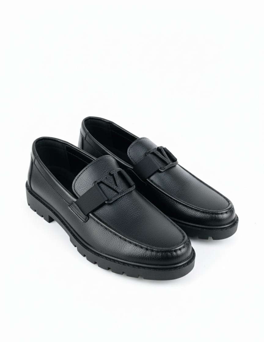 MIDNIGHT LEATHER LOAFERS BLACK-MV03