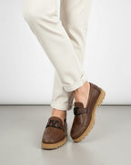 MIDNIGHT LEATHER LOAFERS BROWN-MV03